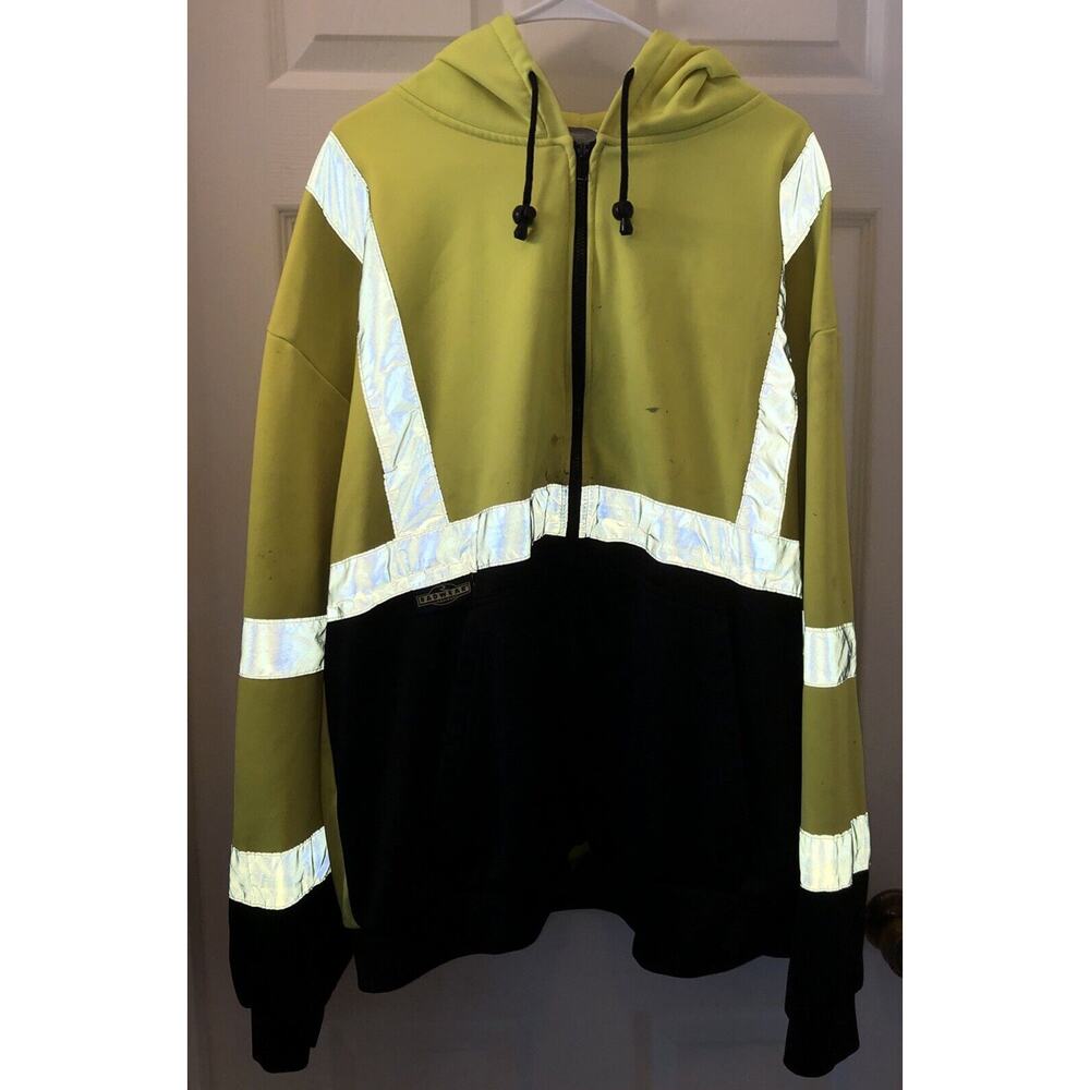 Radwear by Radians Safety Hoodie Full Zip Reflective Hi Visibility Yellow Sz 3X